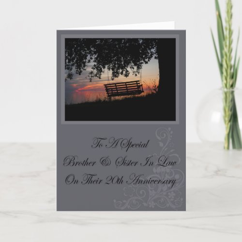 Brother  Sister In Law 20th Anniversary Card