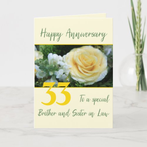 Brother Sister in Law Customizable Anniversary Card