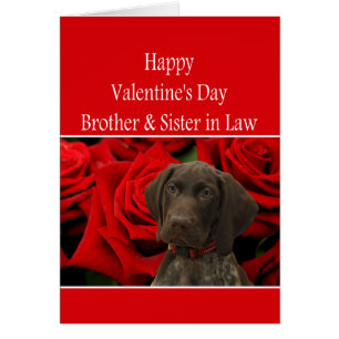 Brother & Sister in Law Glossy Grizzly Valentine Cards