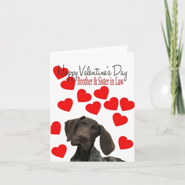 Brother & Sister in Law Glossy Grizzly Valentine Holiday Card (Front)