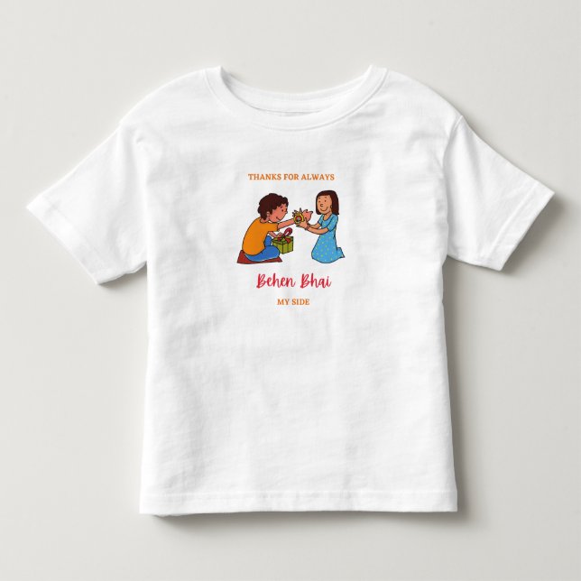 Brother Sister Raksha (Rakhi) Day, Indian Festival Toddler T-shirt (Front)