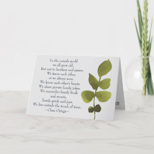 Brother Sister Sentimental Poem Sibling Birthday Card