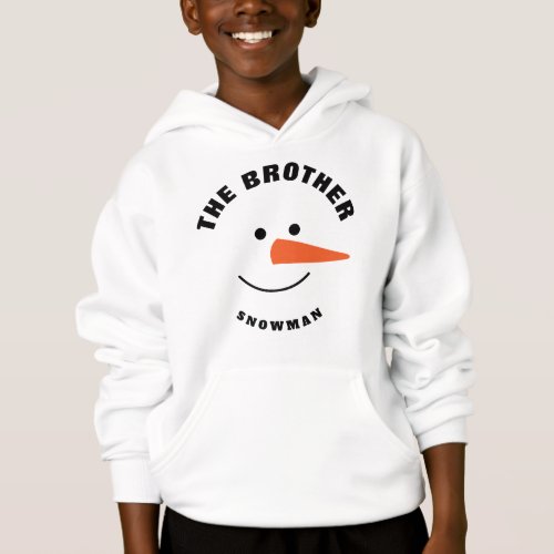 Brother Snowman Face Squad Matching Family Costume Hoodie