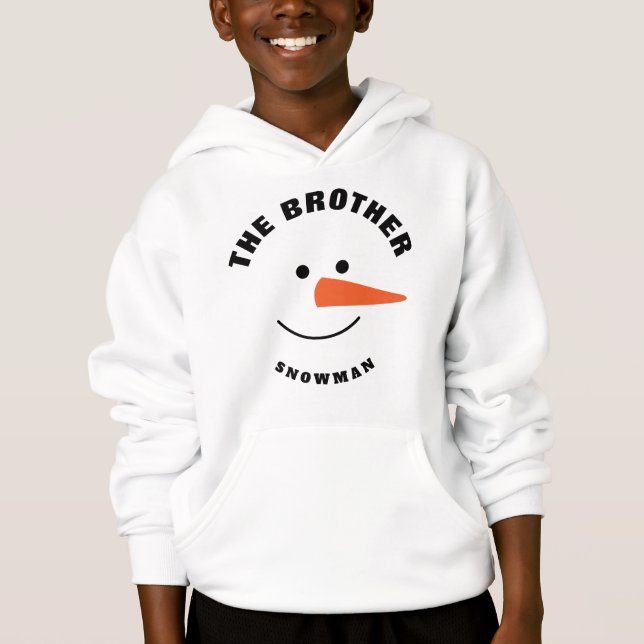 Brother Snowman Face Squad Matching Family Costume Hoodie (Front)