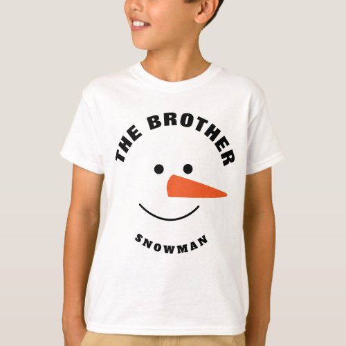 Brother Snowman Face Squad Matching Family Costume T_Shirt