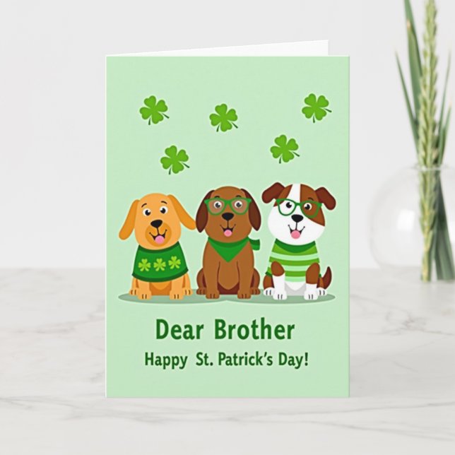 Brother St Patricks Day Glitter Card (Front)