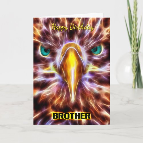 Brother Stylish Birthday Fractal Sea Eagle Card