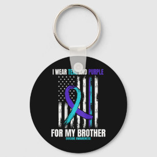 Brother Suicide Awareness Prevention American Flag Keychain