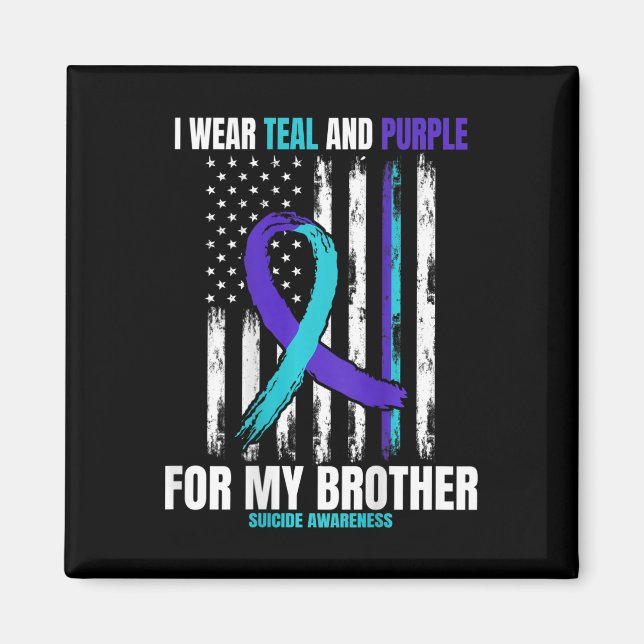 Brother Suicide Awareness Prevention American Flag Magnet (Front)