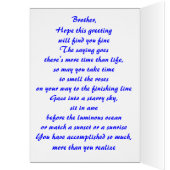 Brother,, take time , to smell, the roses... cards (Inside (Left))