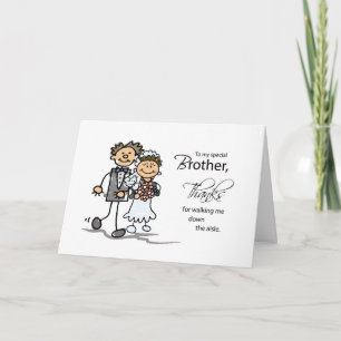 Brother, Thanks for Walking Me Down the Aisle Man Letterpress Thank You Card