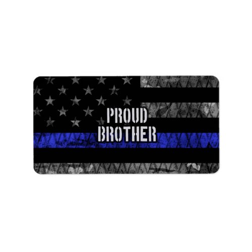 Brother Thin Blue Line Distressed Flag Label