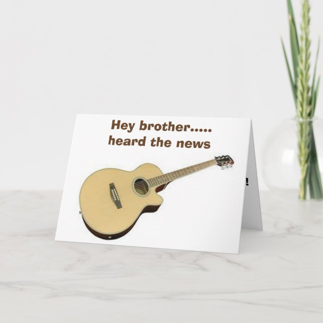 BROTHER - TIME FOR HAPPY BIRTHDAY ON THE GUITAR CARD (Front)