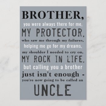 Brother To Uncle Pregnancy Announcement by theMRSingLink at Zazzle