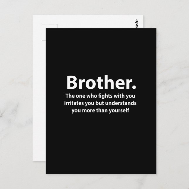 Brother Typography Brother Postcard (Front/Back)