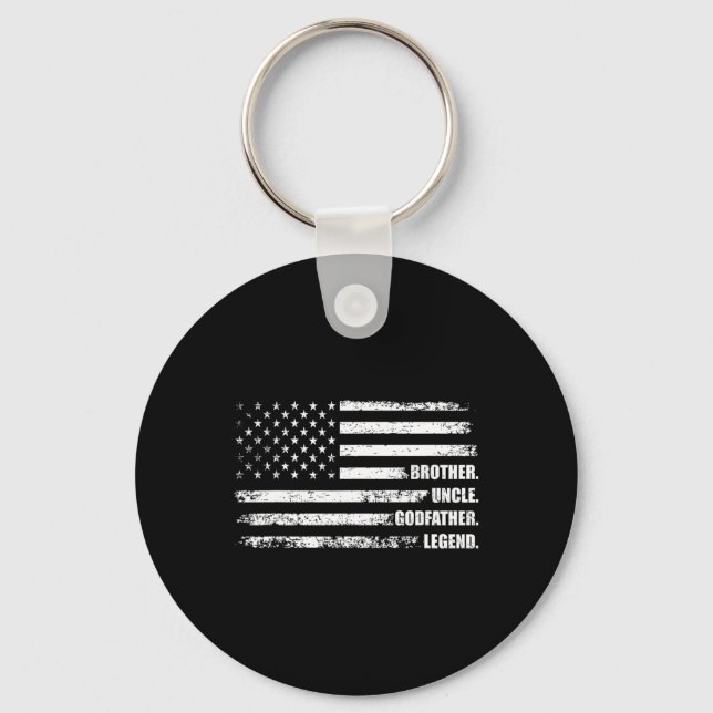 Brother Uncle Godfather Legend Fun Best Funny Uncl Keychain (Front)