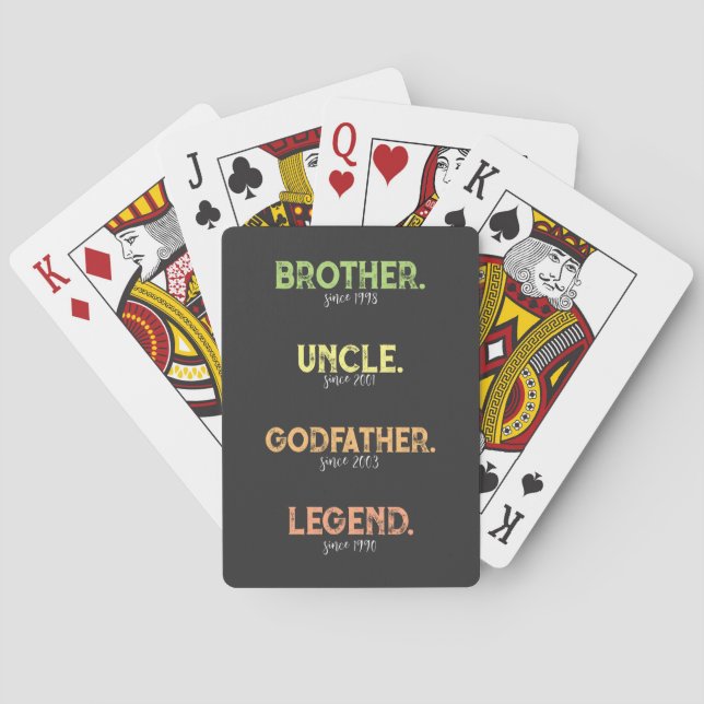 Brother Uncle Godfather Legend Since Year Poker Cards (Back)