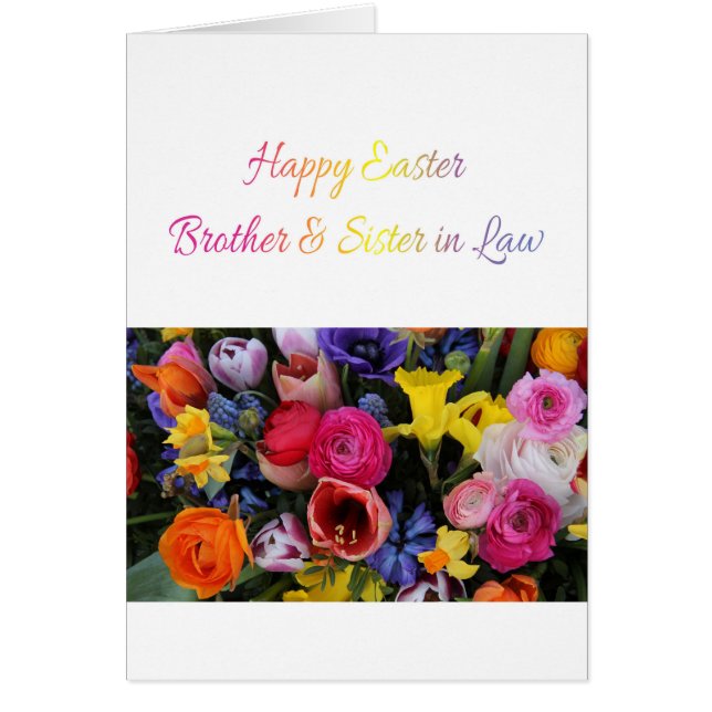 Brother & Wife  Happy Easter Cards (Front)