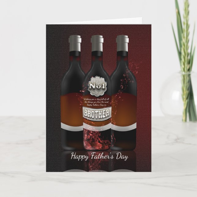 Brother Wine Bottles Father's Day Greeting Card No (Front)