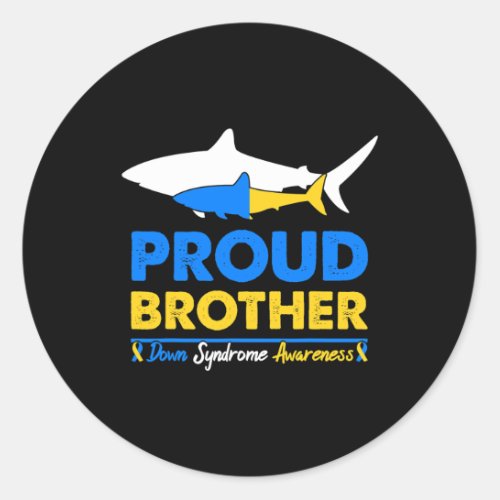 Brother World Down Syndrome Awareness Day Shark T2 Classic Round Sticker