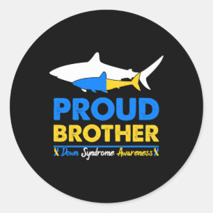 Brother World Down Syndrome Awareness Day Shark T2 Classic Round Sticker