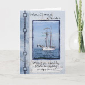 Brother Yacht Birthday Greeting Card