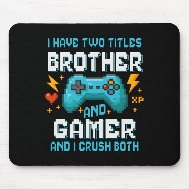 Brotherand Gamer Pixel Console Video Game Player G Mouse Pad (Front)