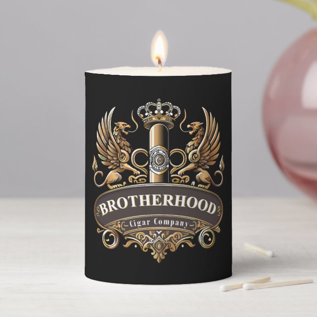 Brotherhood Cigar Company Pillar Candle (In Situ)