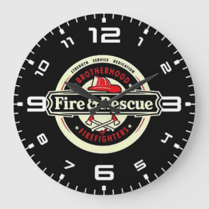 Brotherhood Firefighters Large Clock