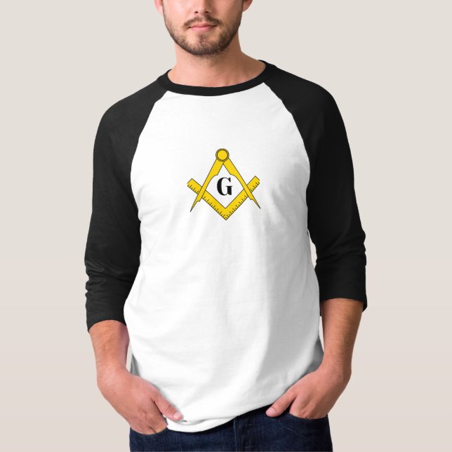 Brotherhood in Motion: Square and Compass Masonic  T-Shirt (Front)