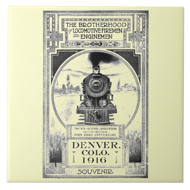 Brotherhood of Locomotive Firemen and Enginemen Ceramic Tile (Front)