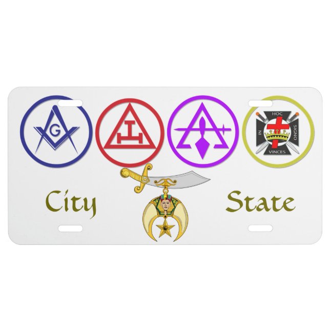 Brotherhood of Shriners License Plate (Front)