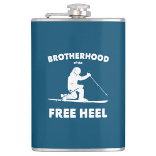 Brotherhood Of The Free Heel Telemark Skiing Flask