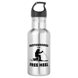 Brotherhood Of The Free Heel Telemark Skiing Stainless Steel Water Bottle