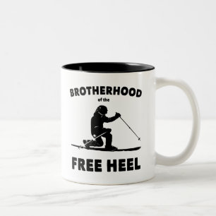 Brotherhood Of The Free Heel Telemark Skiing Two-Tone Coffee Mug