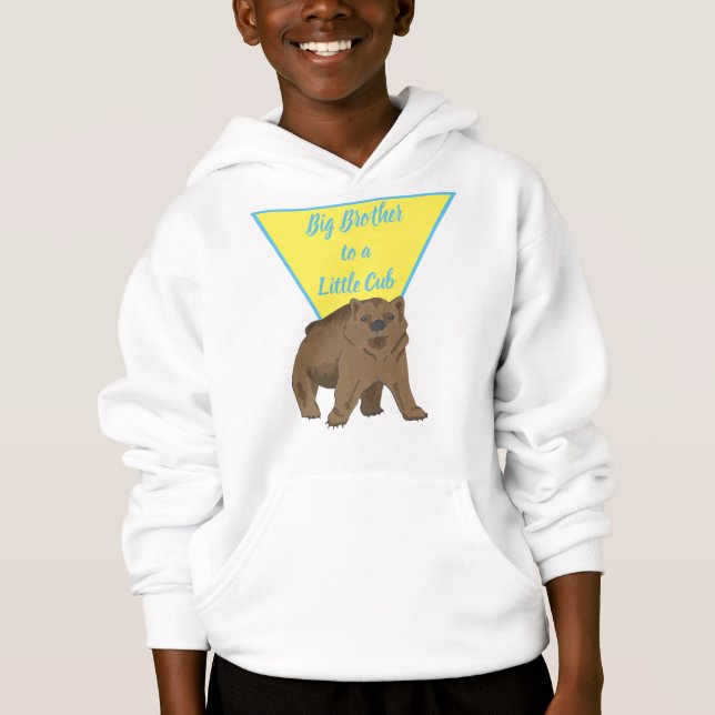 Brothers Big Brother Grizzly Baby Bear Hoodie (Front)
