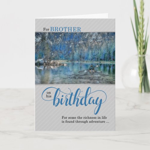 Brothers Birthday Outdoorsman Kayak Rowing Card