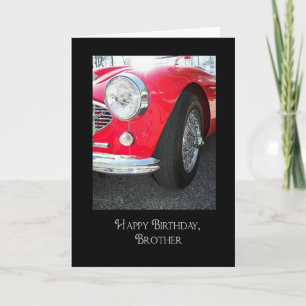 Brother's birthday-red vintage sports car card