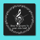 Brother's Christmas Music Note Wall Clock Musician<br><div class="desc">A musical minded gift for the musician in your life. If you like to groove to your own beat you will love this clock. Filled with music notes to chime your day.</div>