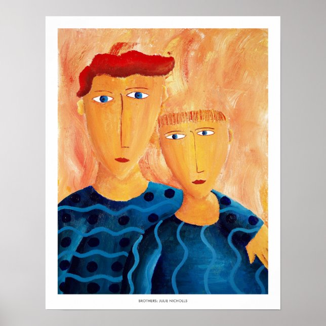 Brothers Contemporary Acrylic Painting Art Print (Front)