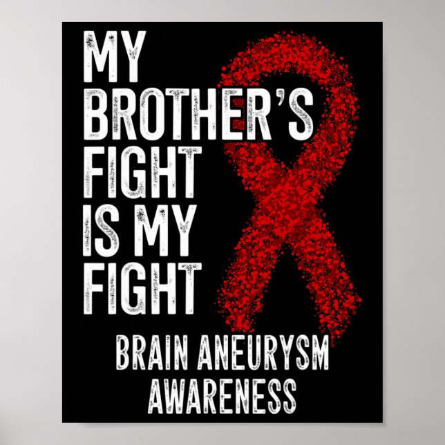 Brother's Fight Is My Fight Brain Aneurysm Awarene Poster (Front)