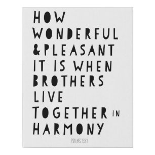 Brothers in Harmony Psalm 133 Faux Canvas Print