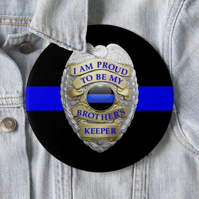 Brothers Keeper Badge Medallion Button (In Situ)