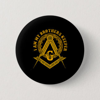 Brothers Keeper Illuminati Symbol Masonic Conspira Button