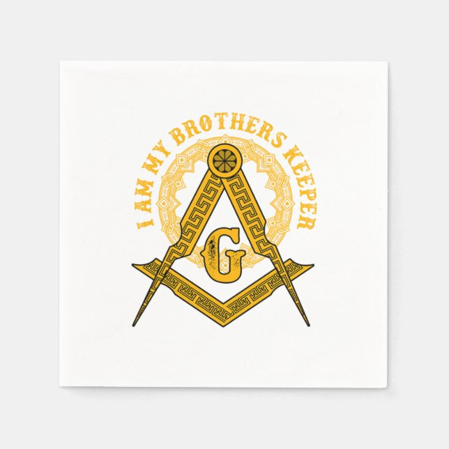 Brothers Keeper Illuminati Symbol Masonic Conspira Napkins (Front)