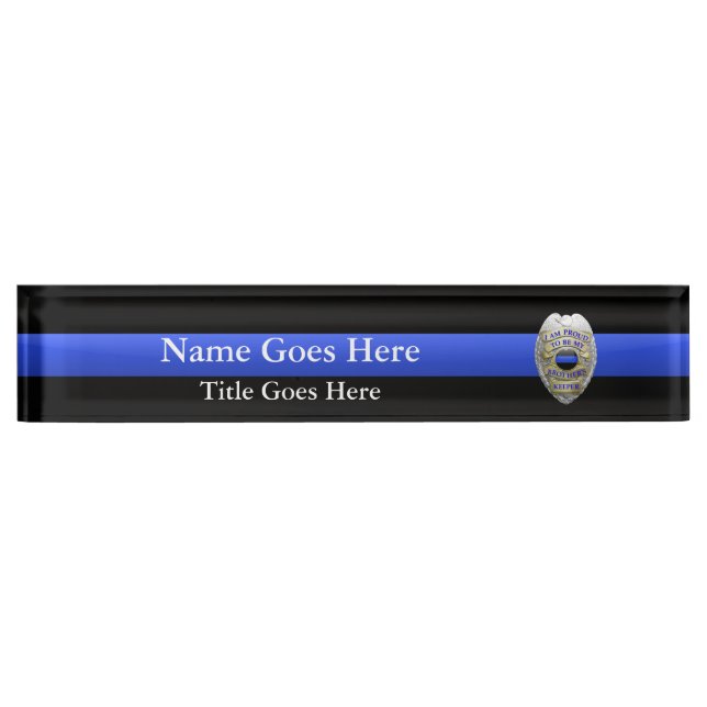 Brothers Keeper Police Badge Desk Name Plate (Front)