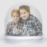 Brothers Love Hearts Personalized Photo Snow Globes<br><div class="desc">Keep your favorite memories alive with our awesome snow globes! They're a fun way to show off your best photos,  and they make for a perfect gift for Christmas,  holidays,  anniversaries,  or birthdays.</div>