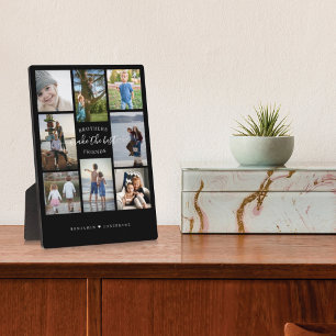 Brothers Make the Best Friends Photo Collage Black Plaque