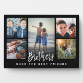 Brothers Make the Best Friends Photo Collage Black Plaque (Front)
