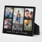 Brothers Make the Best Friends Photo Collage Black Plaque (Side)